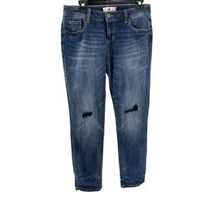 CAbi #5695 Women's Engineer Wash‎ Slim Boyfriend Patchwork Jeans Size 4 NEW